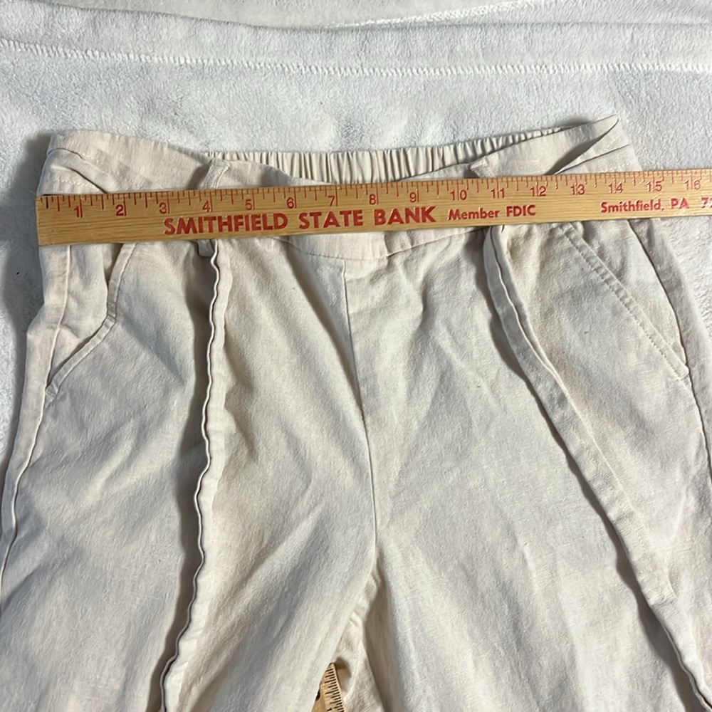 J Crew Cream Wide-Leg Pants with Drawstring - Picture 3 of 9